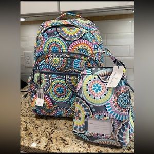 Vera Bradley Large Backpack & Lunch Box NEW SUNNY Medallion